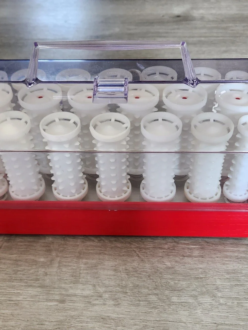 Vintage Clairol Style Setter Hot Rollers Red/white No Clips